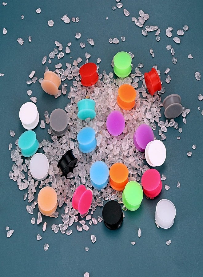 Stuppendux 24PCS Pure Color Solid Hard Silicone Ear Tunnels Gauges Plugs Stretchers Expander Double Flared Flesh Tunnels Ear Piercing Jewelry 4G 5MM - Image 4